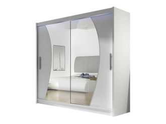 Mirjan24 Armario Closico Pallor Ix, Blanco, 215x180x58cm, Puertas De Armario: Correderas, N&uacute;mero De Estantes: 5, Led