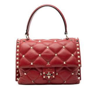 Valentino Pre-owned Valentino Medium Lambskin Candystud Top Handle Satchel Ladies 35D3Z6H5ACVCI2NJ