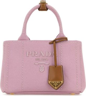 Prada Pink Canvas Shopping Bag