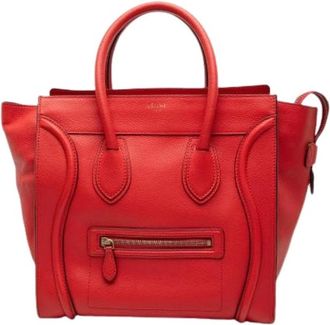 Celine Pre-owned Mini Luggage Tote - Dames - Vintage Handtas - Rood - ONE Size - Leer - Vintage