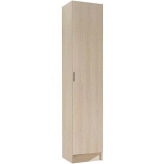 Dmora Armadio multiuso 1 anta Clearwater, Mobile ausiliario, Guardaroba porta scarpe con ripiani, Scarpiera verticale, 37x37h180 cm, Rovere