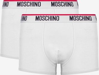 Moschino Logo Band set of 2 jersey stretch boxers - White