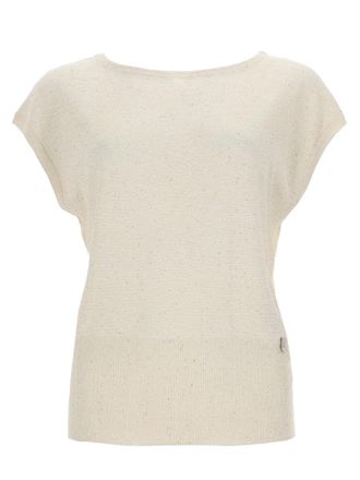 Herno Loose-Fitting Speckled Wide Neckline T-Shirt