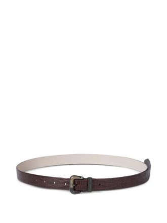 Brunello Cucinelli lizard-effect belt - women - CALFSKIN - L - Brown