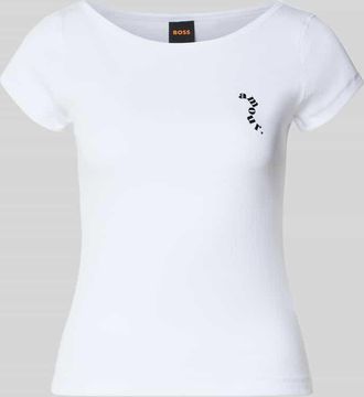 Boss Orange by Hugo Boss BOSS Orange Slim Fit T-Shirt aus Baumwoll-Mix Modell C_Etine in Offwhite, Gr&ouml;&szlig;e XL