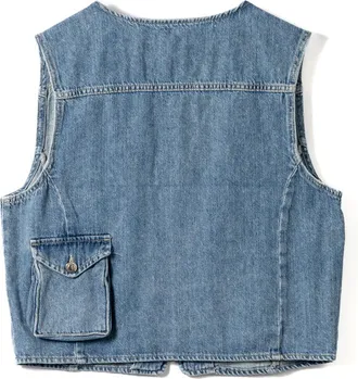IVY Copenhagen Pocket-Detail Denim Vest - Blue