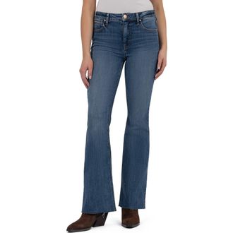Kut from the Kloth Stella High Waist Raw Hem Flare Jeans in Joy at Nordstrom Rack, Size 14