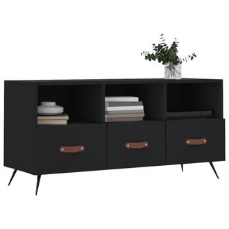 Berkfield Home TV Cabinet Black 102x36x50 cm Engineered Wood | Size: 102 x 36 x 50 cm