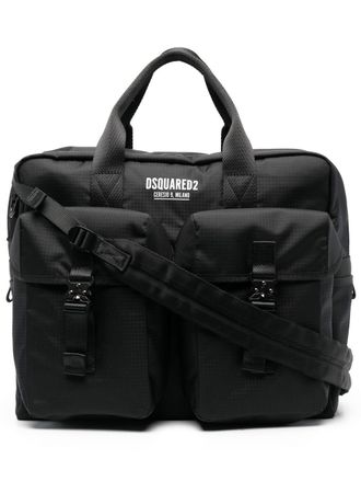Dsquared2 Laptoptas met dubbele patch - Zwart