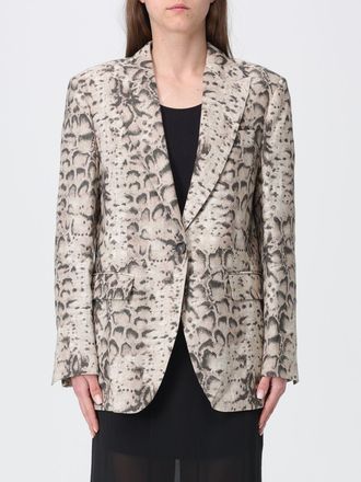 Pinko Blazer Follina in tela di lino stampa snake Pinko
