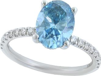 Effy 14K White Gold Lab-Grown White & Blue Diamond Ring in 14K Gold at Nordstrom, Size 7