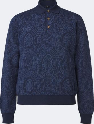 Etro Pullover polo in misto lana paisley
