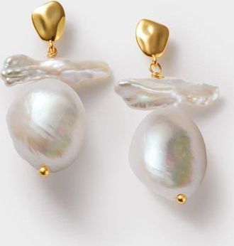 Katie Loxton Sol Pearl Earrings in Gold Coated at Nordstrom
