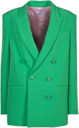 Chiara Ferragni Cady Double Breasted Jas - Dames - Blazers - Groen - M - Jassen