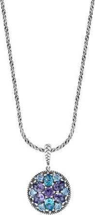 Effy Sterling Silver Amethyst & Blue Topaz Pendant Necklace in Silver Multi at Nordstrom Rack, Size 18