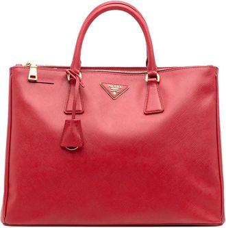 Prada Pre-owned Prada Large Saffiano Lux Galleria Double Zip Satchel SSVV7ABWX6MO7DGS