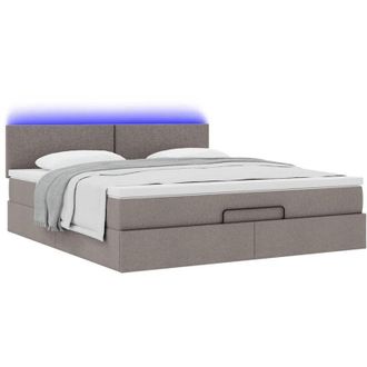 vidaXL Estructura De Cama Otomana Colch&oacute;n Tela Gris Pardo 160x200cm Vidaxl