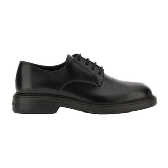 Hogan H704 Derby - Heren - Nette schoenen - Zwart - 43 1/2 EU - Leer - Schoenen