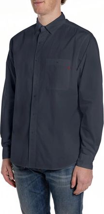 Replay M4144 Regular Fit Shirt - Heren - Casual Overhemden - Blauw - M - Katoen - Overhemden
