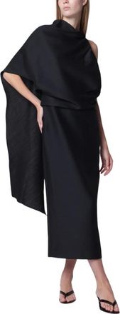 R&oacute;he Kleedjes, Dames, Zwart, S, Wol, Jurk met open rug en draperie