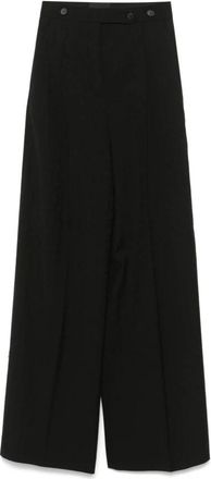 Givenchy Geplooide broek in Monogram 72 Jacquard - Dames - Wijde Broeken - Zwart - XS - Wol - Broeken