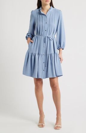 Julia Jordan Ruffle Tie Waist Dress in Blue at Nordstrom, Size X-Small