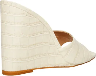 Steve Madden Veles Wedge Sandal Bone Croco VELE01S1 Womens