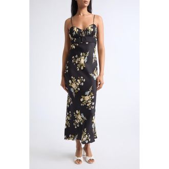 Veronica Beard Kieren Silk Blend Midi Dress in Black Multi at Nordstrom, Size 10