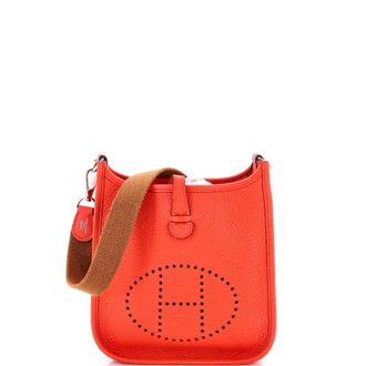 Herm&egrave;s Evelyne Bag Gen III Clemence TPM crossbody bag - Arancione