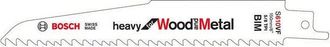 Bosch Lama per Sega Sciabola Bosch S 610 VF Pesante per Legno e Metallo, Sezione Curva Destra, Lunghezza Totale 150 mm, Denti Variabili Speciali BIM
