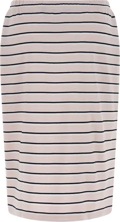 Rotate Striped Jersey Midi Skirt - Cream
