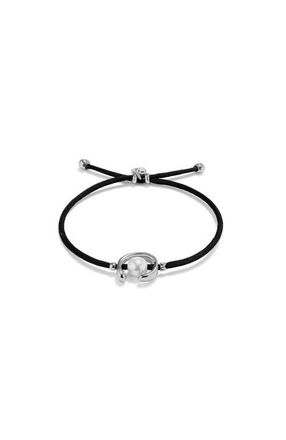 UNOde50 Black Cord Pearl Bracelet in Silver at Nordstrom