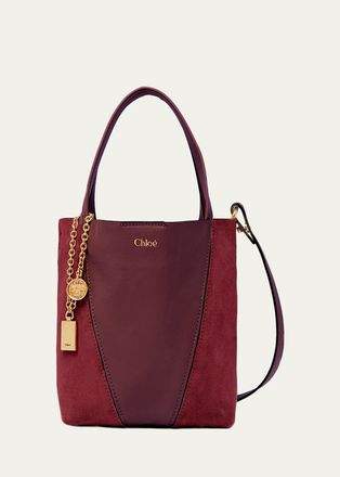 Chlo&eacute; Spin Small Leather & Suede Tote Bag