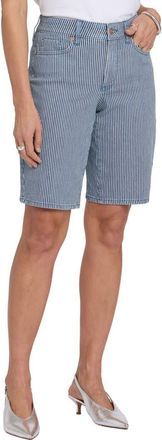 NYDJ Lilly Stripe Relaxed Long Denim Shorts in Malaga Stripe at Nordstrom, Size 18