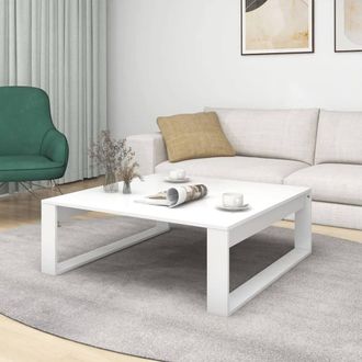 Berkfield Home Decorative Coffee Table White 100x100x35 cm Engineered Wood | Size: 100 x 100 x 35 cm