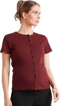 Nom Maternity Avery Button-Front Maternity & Nursing Ribbed Tee in Burgundy at Nordstrom, Size X-Small