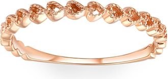 Pompeii3 Heart Shape Stackable Womens Ring Wedding Band in White, Rose, or Yellow Gold