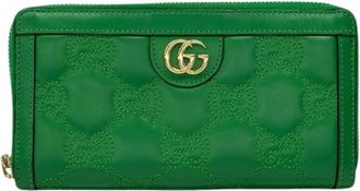 Gucci Pre-owned Long wallet (bi-fold) - Dames - Vintage Accessoires - Groen - ONE Size - Leer - Vintage