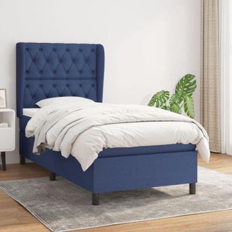 vidaXL Vidaxl - Cama Box Spring Con Colch&oacute;n Tela Azul 80x200 Cm