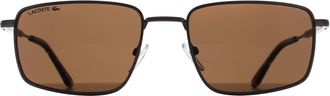 Lacoste Rectangle Mens Matte Light Gunmetal Brown Grey L277S - One Size