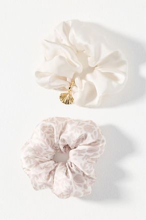 Frasier Sterling Satin Scrunchies, Set of 2
