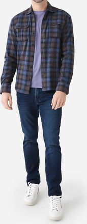 Johnnie-O Demarco Stretch Flannel Lodge Shirt In Midnight