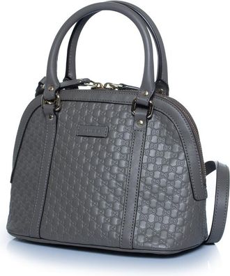 Gucci Pre-owned Womens Microguccissima dome in grey Leather - One Size