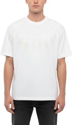 Neil Barrett White Printed Crew Neck T-Shirt