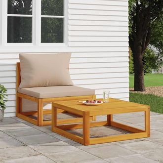 vidaXL Sof&aacute;s De Jard&iacute;n 2 Pzas Con Cojines Madera Maciza Acacia Vidaxl