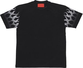 Vision Of Super Flames Tee Zwart/Wit - Heren - T-shirts - Zwart - M - Katoen - Tops