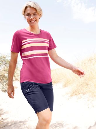 Catamaran Funktionsshirt CATAMARAN Funktions-Shirt, Damen, Gr. 36/38, erika, zitrone, gestreift, 90% Polyester, 10% Elasthan, gemustert, gestreift, unifarben, R