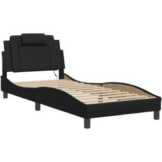 vidaXL Estructura De Cama Viana Con Led Sin Colch&oacute;n Negro 80x200 Cm Vidaxl
