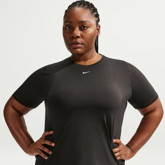 Nike Womens One Classic Dri-FIT Short-Sleeve Top (Plus Size) in Black | FN2800-013
