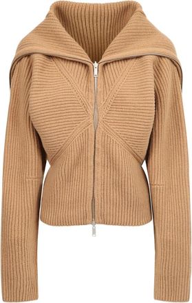 AMBUSH Beige Cardigan Sweater Luxe Stijl - Dames - Vesten - Beige - M - Wol - Truien & Vesten